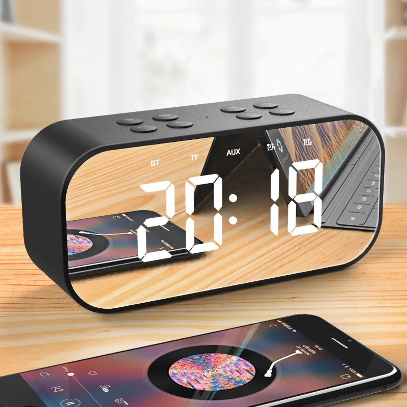 EHUNT портативный мультимедийный bluetooth-динамик, умный настольный светильник, будильник, светодиодный сенсорный светильник, динамик для дома