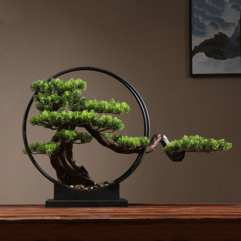 

Simulation Welcome Pine Green Plant Bonsai Creative Dead Wood Decoration Porch Hotel Lobby Desktop Decoration Home Decoration