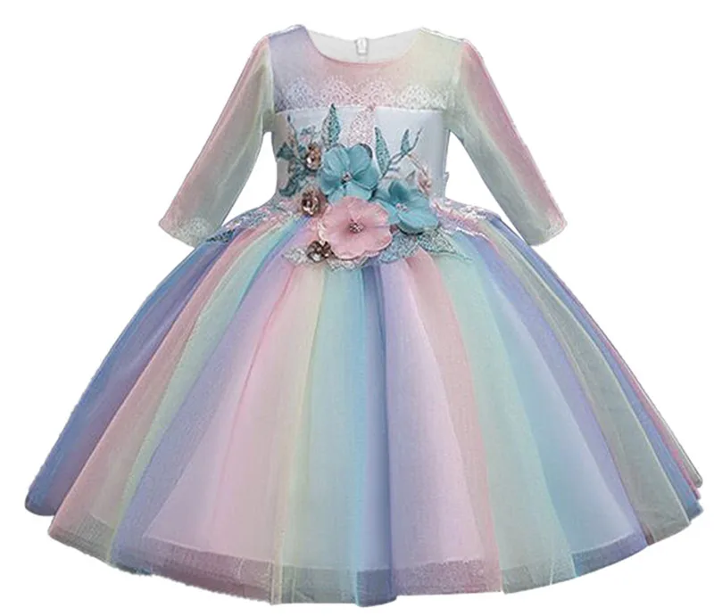 Длинное платье для девочек летнее вечерние с цветочным принтом | Детская одежда и