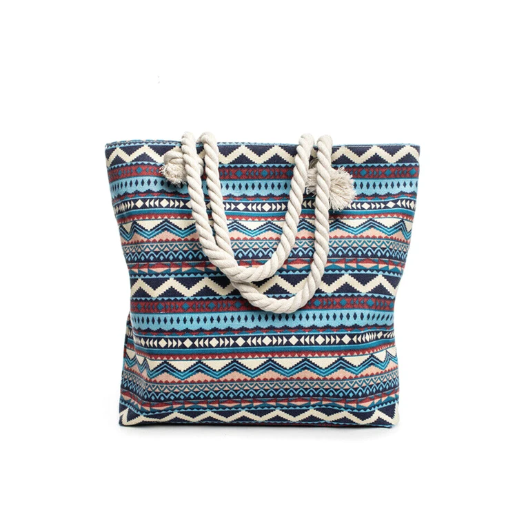 aliwood Elegant Ethnic Style Printing Women Handbags Large Capacity Casual Tote Shopping Bags Female Shoulder Bags High Quality