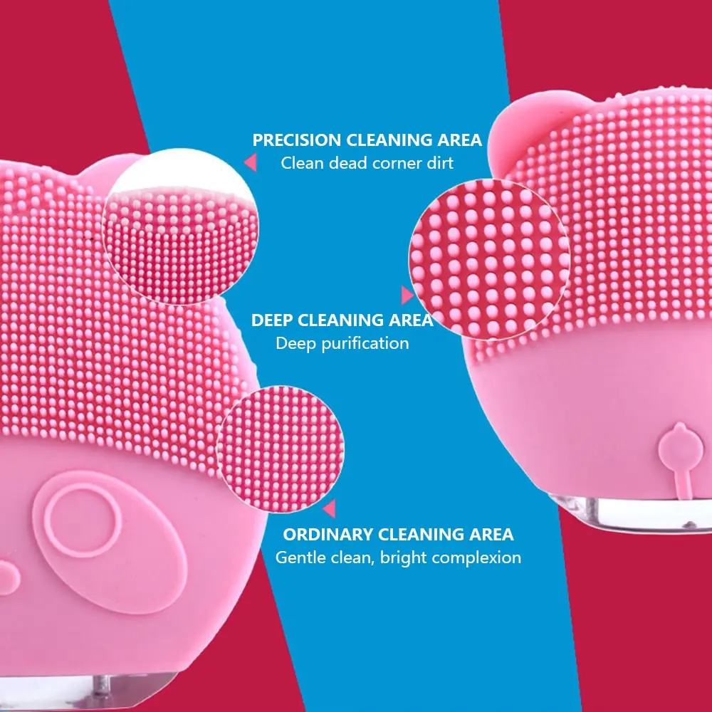 Силиконовая электрическая кисть для очистки дица Водонепроницаемая