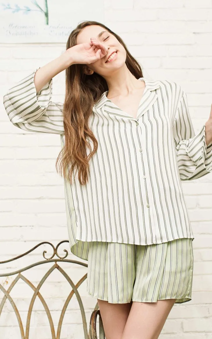 Vero Moda женские полосатые топы разных цветов с широкими манжетами для дома | 3191P9501