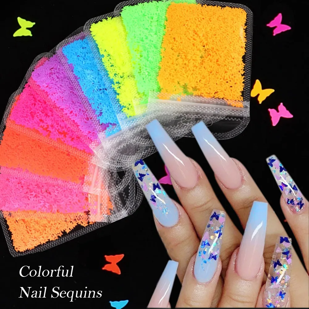 

10g Holographic Nail Art Glitter Shiny Sweet Love Heart Flakes Sequins 3D Nails Paillette Manicure Valentine's Day Decorations