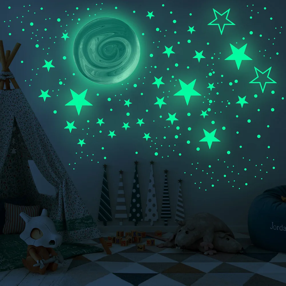 

Luminous Star Stickers Children Wall Stickers Waterproof PVC Wall Sticker Children Room Cute Wall Decoration Living Room Bedroom