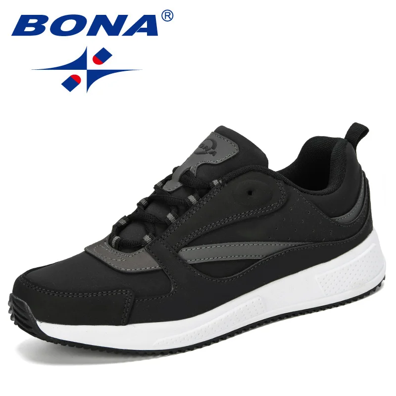Charcoal grey D grey BONA новые дизайнерские Популярные кроссовки мужские легкие дышащие кроссовки мужские спортивные уличные беговые кроссовки мужские удобные - Цвет: Charcoal grey D grey