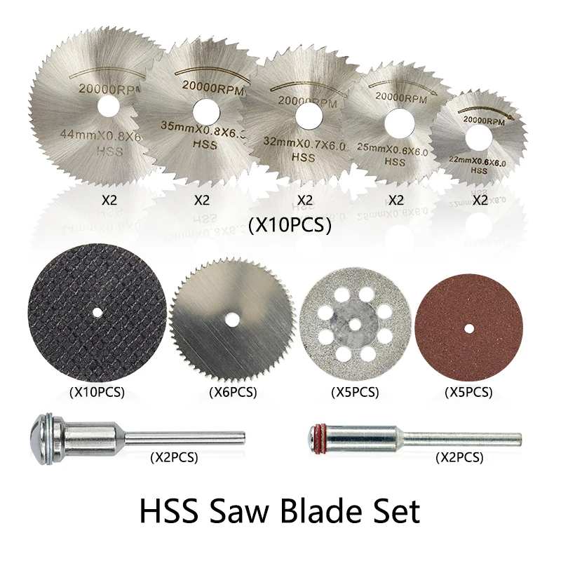 CMCP 65pcs Diamond Saw Blade Set HSS Circular Mini Rotary Tool for Dremel Drill Accessories | Инструменты