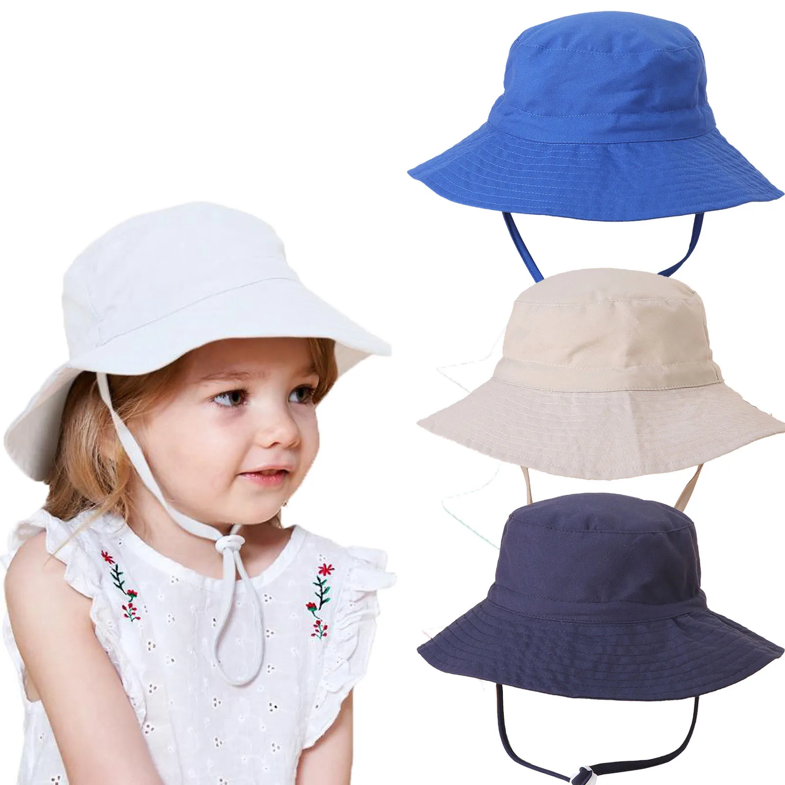 

0-10Y Children Summer Bucket Hat Basin Caps Toddler Kids Baby Boys Girls Solid Sunscreen Cap Baby Hat Fisherman Cap панама L*
