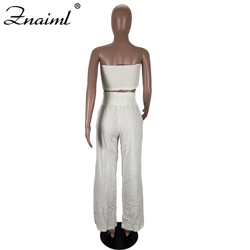 

Solid Slash Neck Sleeveless Two Piece Set Women Drawstring Off Shoulder Tracksuit Long Pants Female Outfit Sportwear Joggings