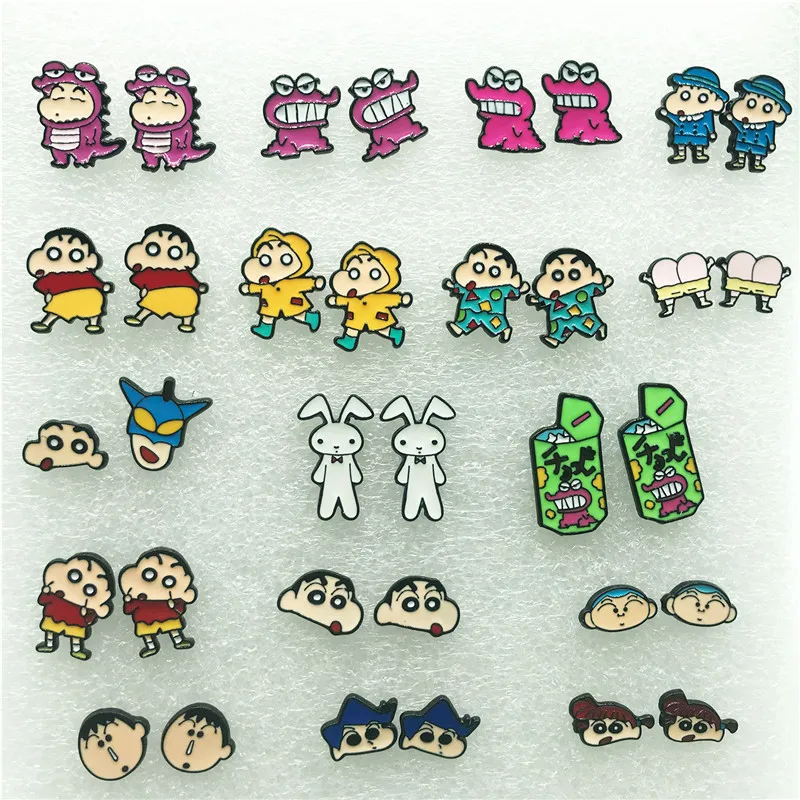 EUPNHY 1 пара Crayon Shin-chan аниме гипоаллергенныые серьги-гвоздики с животными для женщин девушек пирсинг Ювелирные изделия Подарки