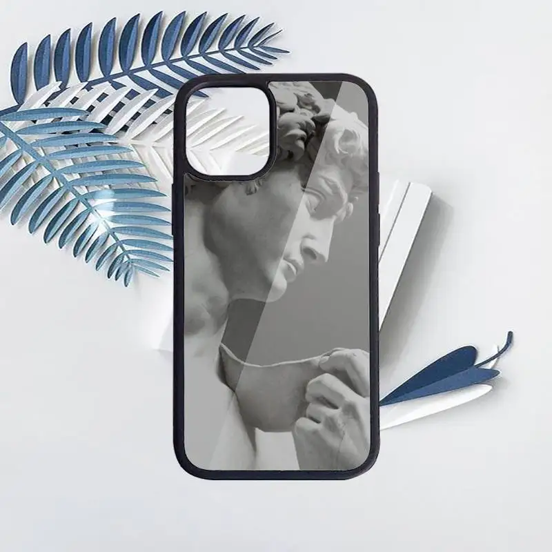 

Vintage Plaster Statue David aesthetic Art Phone Case PC for iPhone 11 12 pro XS MAX 8 7 6 6S Plus X 5S SE 2020 XR funda