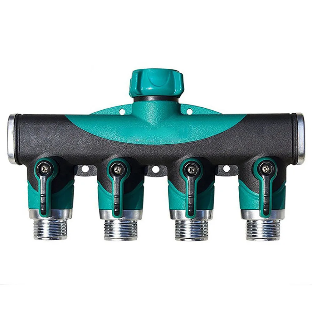 

New Garden Hose Pipe Splitter Plastic Drip 3/4'' Irrigation Water Connector Agricultural 4 Way Tap Connectors