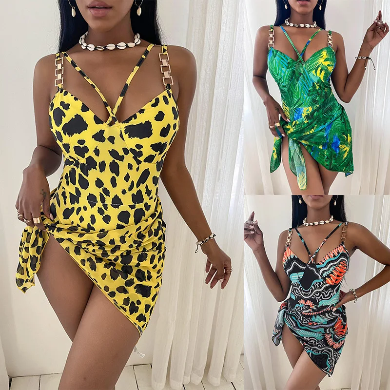 

Mature Backless Jumpsuit Swimsuit Women Front Criss Cross Sexy One Piece Bikini Swimwear Ladies Floral Print Beachwear