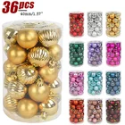 Пластмассовые шары из розового золота 34 шт., украшение для рождественской елки 4 см, подвесной шар для помещений, новогоднее и Рождественское украшение для дома, Рождественское украшение
