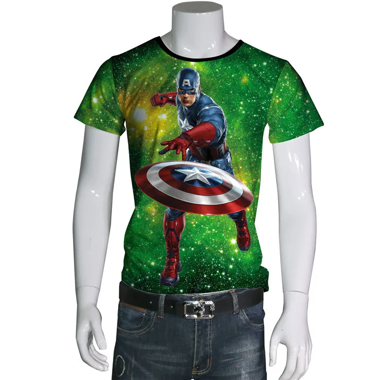 

Disney Marvel 2021 Captain America 3D printed T-shirt short sleeve want Gothic T-shirt genshin impack