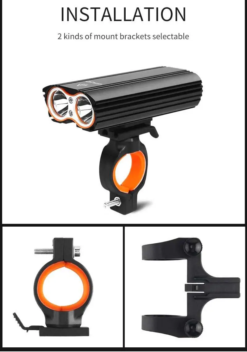 Велосипедный передний светильник GYIO 2400 лм светодиодный T6 с 2