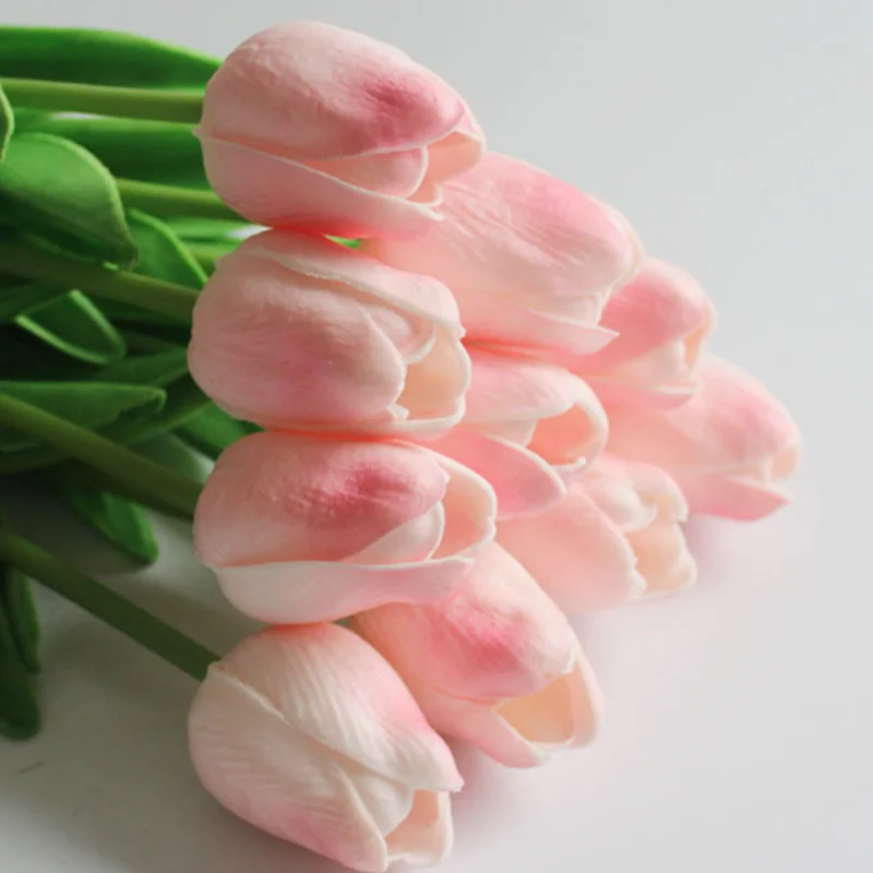 NEW-31Pcs мини искусственный цветок тюльпана настоящий свадебный букет цветов для