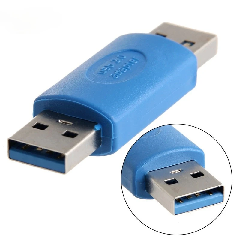 

Blue USB3.0 Type A Connector Plug Adapter USB 3.0 A Male To Male M-M Coupler Gender Converter for PC Laptop Computer Accessory