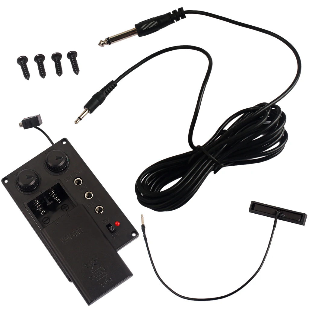 

Tooyful Durable Metal Electric Violin Silent EQ Piezo Pickup Transducer with Cable Electronic Violin Parts Black
