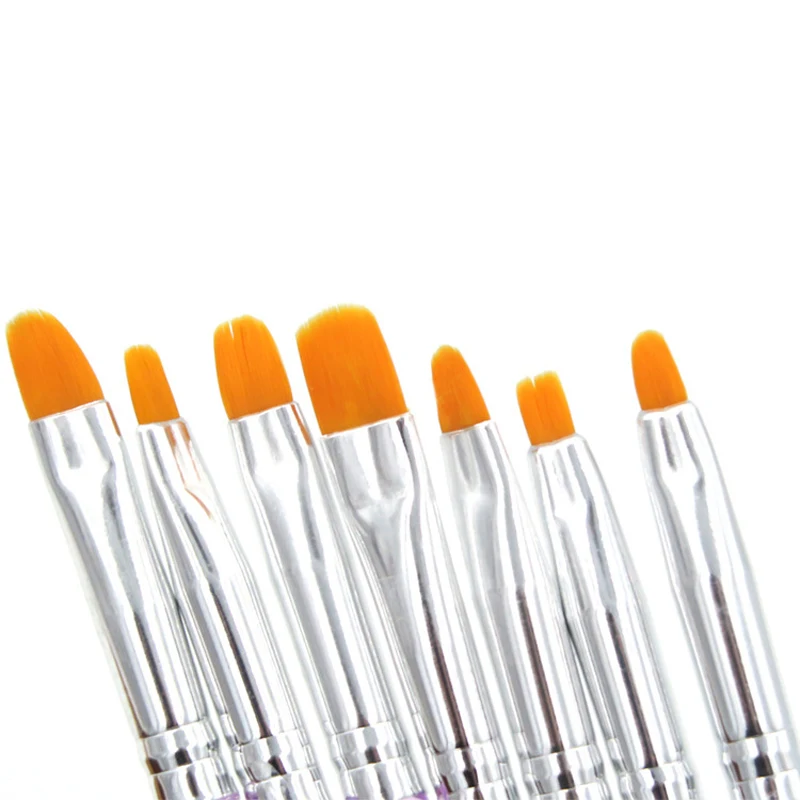 Набор кистей для ногтей 7 шт./компл. волоконная кисть с акриловой ручкой УФ геля