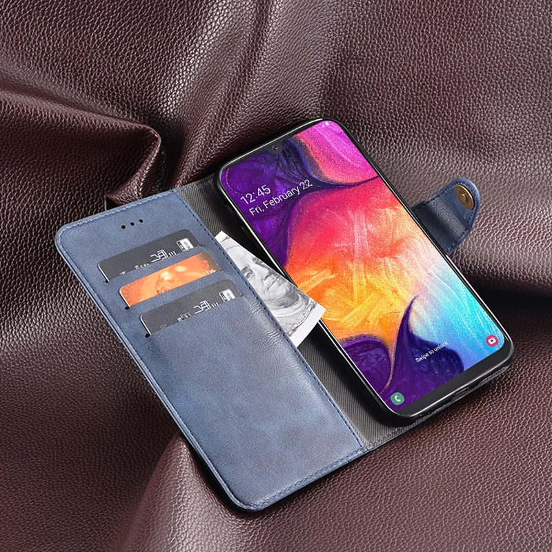 Кожаный чехол для samsung Galaxy A50 чехол-кошелек чехол-книжка магнитный противоударный