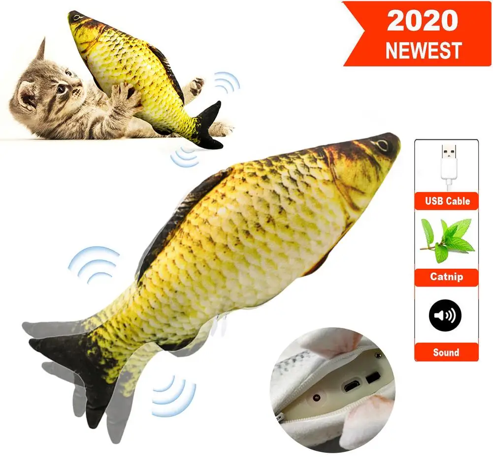 

30cm Electronic Pets Cat Toy Electric USB Charging Simulation Fish Toys for Dog Cat Chewing Playing Biting Pet Supplies