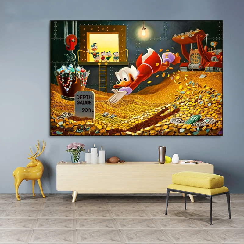 Мультяшный фильм Дональд Дак HD холст Декор для дома гостиной спальни настенная
