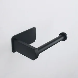 Черная вешалка для полотенец из нержавеющей стали 304, прочный держатель для туалетной бумаги из вискозы без дырочек, ванная комната, рулон бумаги без гвоздей
