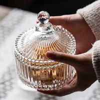 luxury crystal glass candy jar aromatherapy pot cotton swab box glass container household jewelry jar gift box home decoration