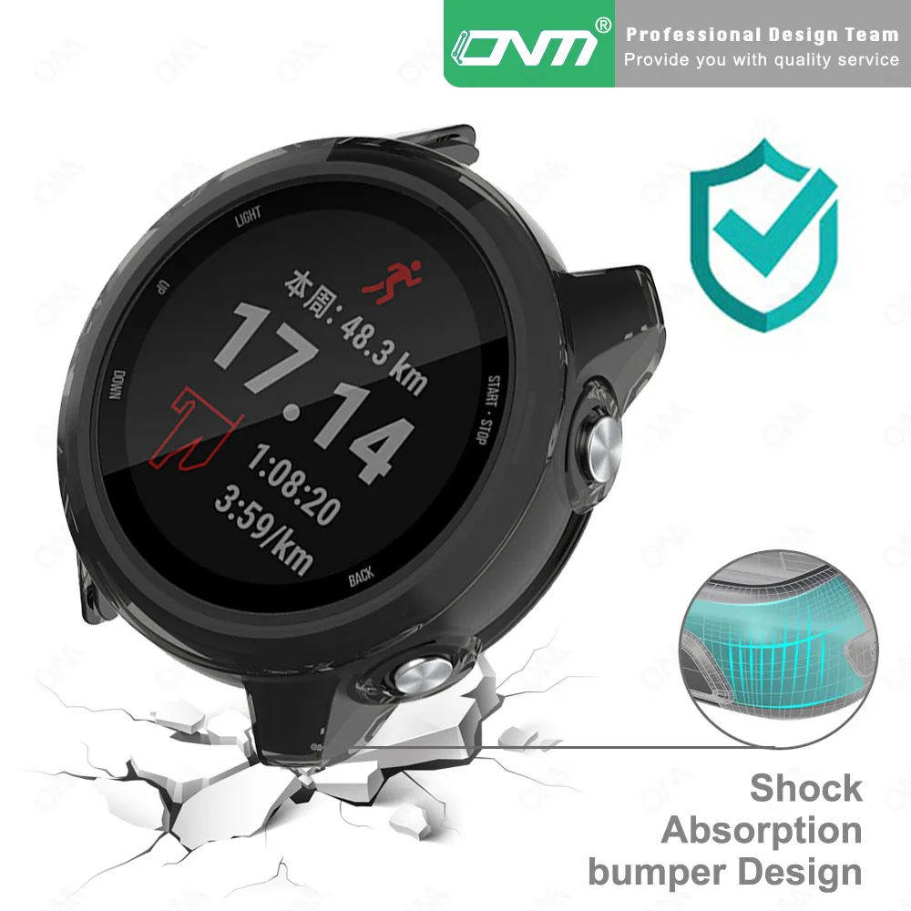 Защитный чехол + Защитная пленка для Garmin Forerunner 45 45S 245 245M 55 158 Swim 2 Vivoactive 3 Music Cover с