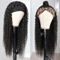 dlme synthetic deep curly wigs natural color long headband wig heat resistant fiber hair 24 inches black wigs for black women