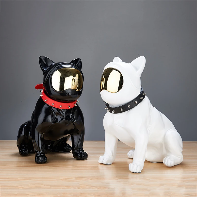 Creative Electroplating Dog Statue Resin Home Garden Decoration Sculpture Outdoor Garden Art Lawn Landscape Decor Accessories