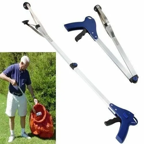 

32In Folding Garbage Picker Aluminum Alloy Grabber Waste Cleaning Up Clip Garden Fruits Grabber Hand Tools