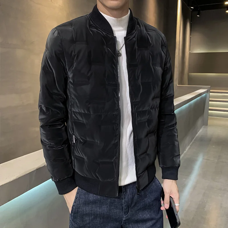85% Down Content 2021 Winter Fashion Warm Short Round Neck Down Men's White Duck Down Jacket Coat