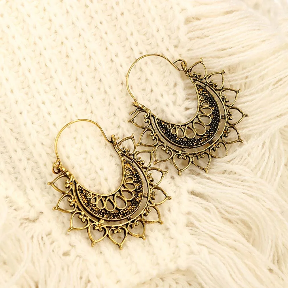 Винтажные старинные полые круглые висячие серьги в виде паутины серьги-капли с