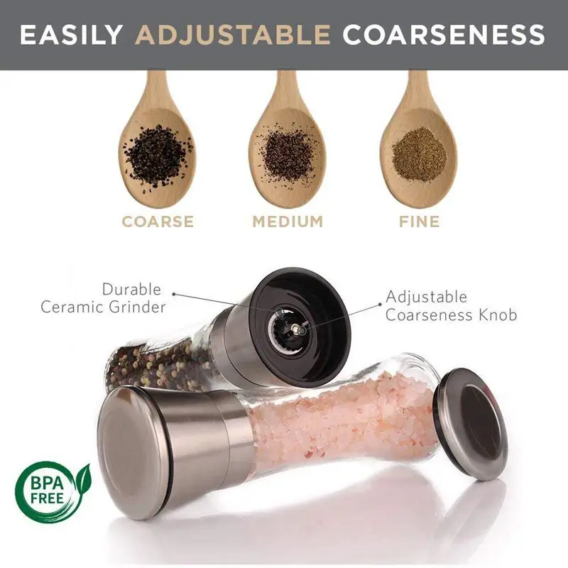 Премиум мельница для соли и перца из нержавеющей стали набор со стоячим солью