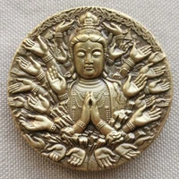 exquisite avalokitesvara avalokitesvara large bronze medal buddhist medal diameter 60mm