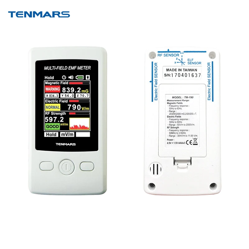 TM 190 Многофункциональный Гаусс 3 осевой Магнитный Электрический RF измеритель