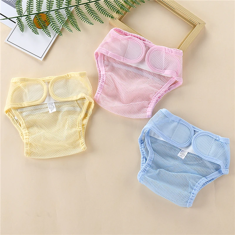 

Baby Breathable Washable Mesh Diapers Reusable Cloth Diaper Pocket Nappy Summer Diapers For Newborns Cotton Lining For Babies