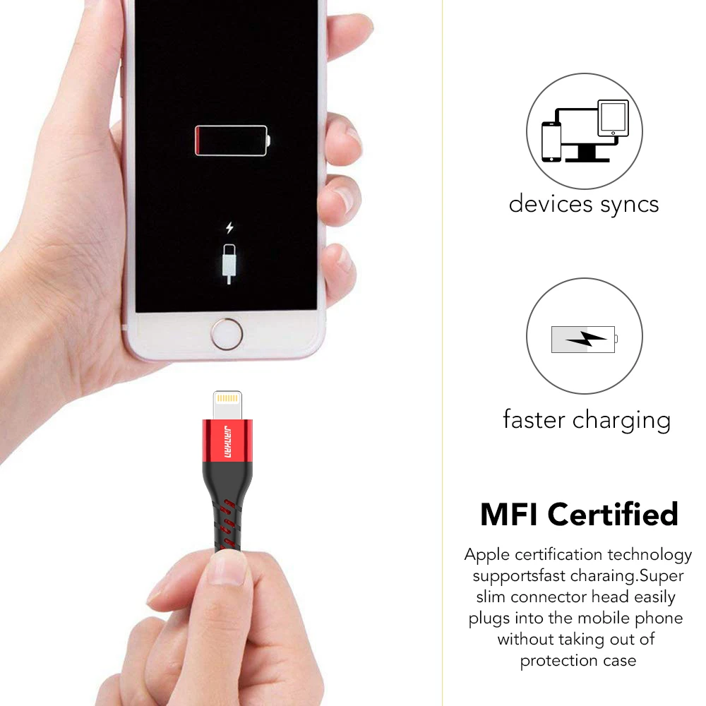 JianHan MFi USB-кабель для iPhone 11 X Xs 2.4A Быстрая зарядка Lightning-кабель SE 8 7 6 зарядки и