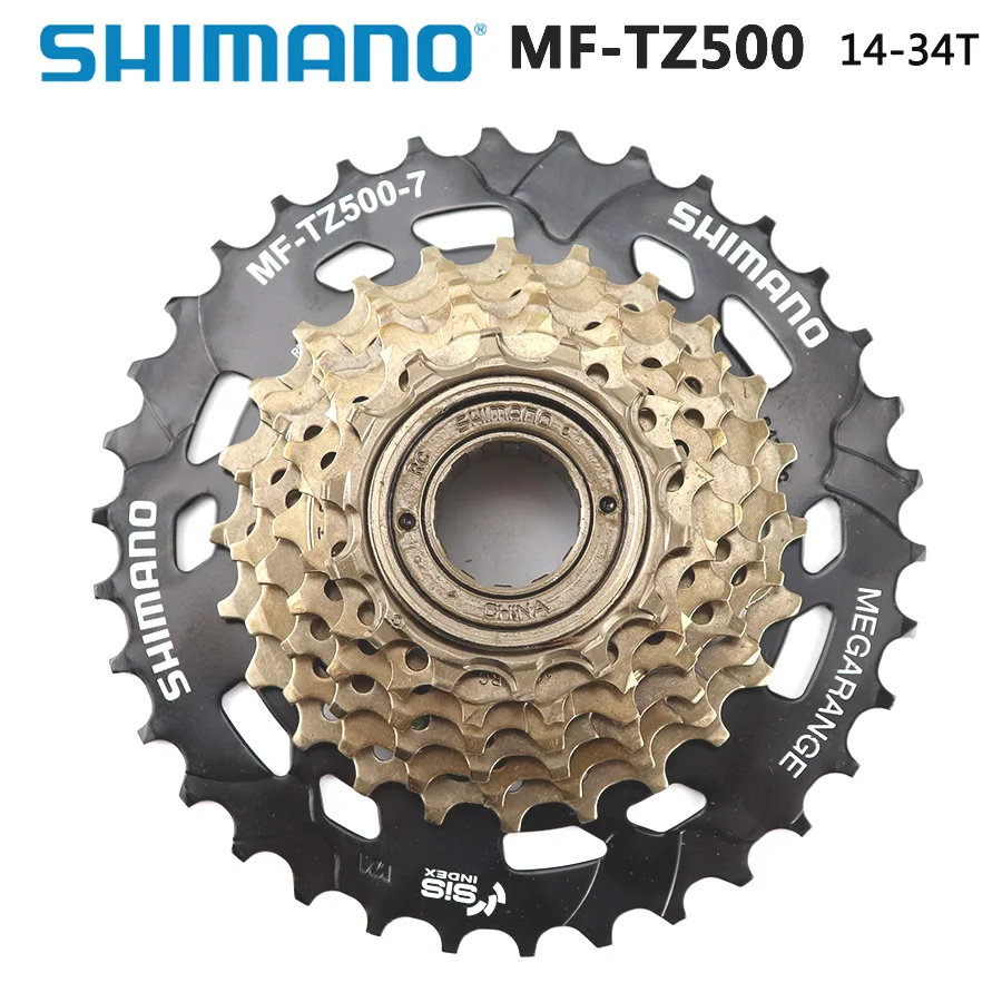 14-34T Shimano MF-TZ500 7 скоростная велосипедная кассета свободного хода 14-28T 14-34T Звездочка 7s сталь для MTB дорожный складной велосипед аксессуары - Цвет: 14-34T