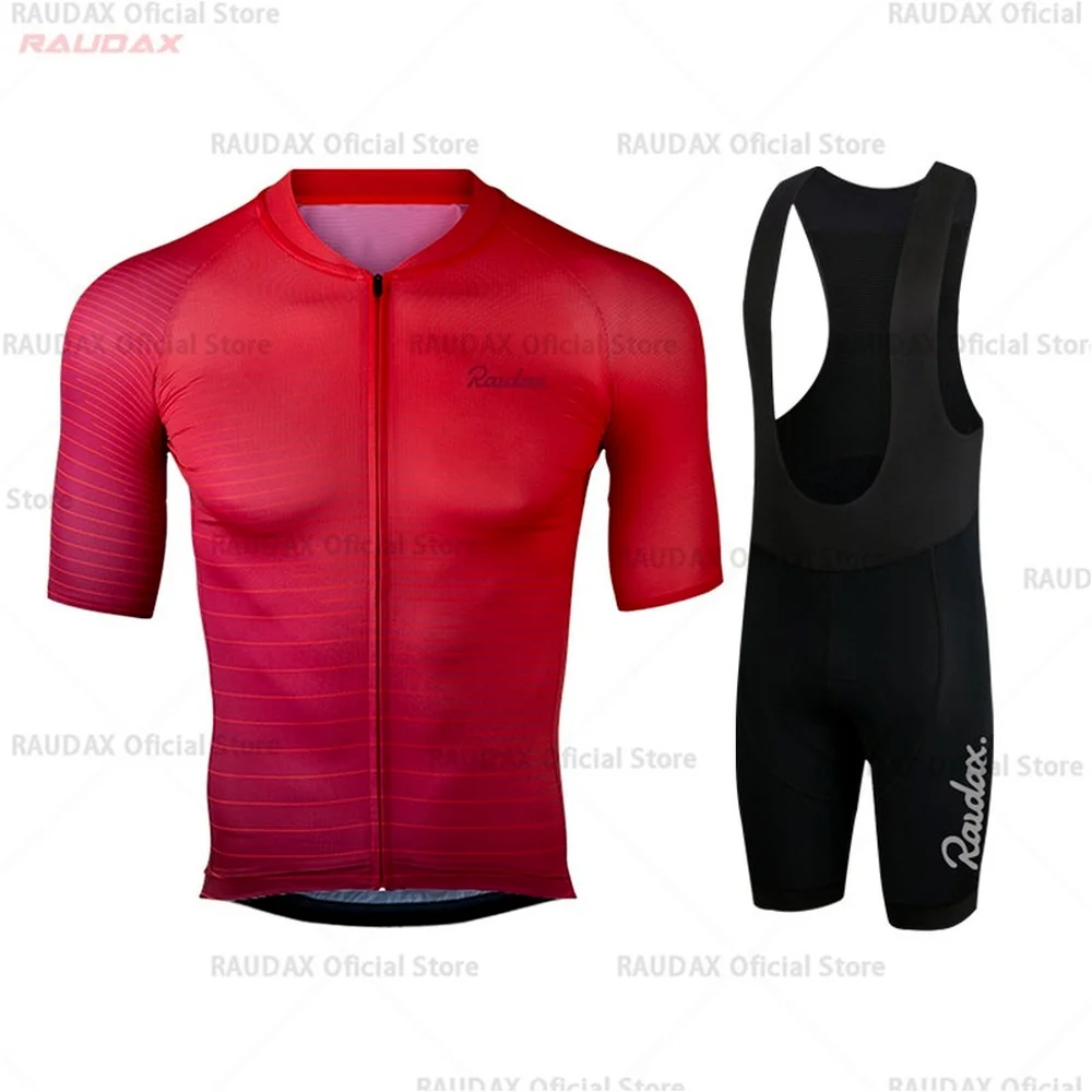 

Men Cycling Jersey 2021 Raudax Team Cycling Clothing MTB Cycling Bib Shorts Men Bike Jersey Set Ropa Ciclismo Triathlon Set