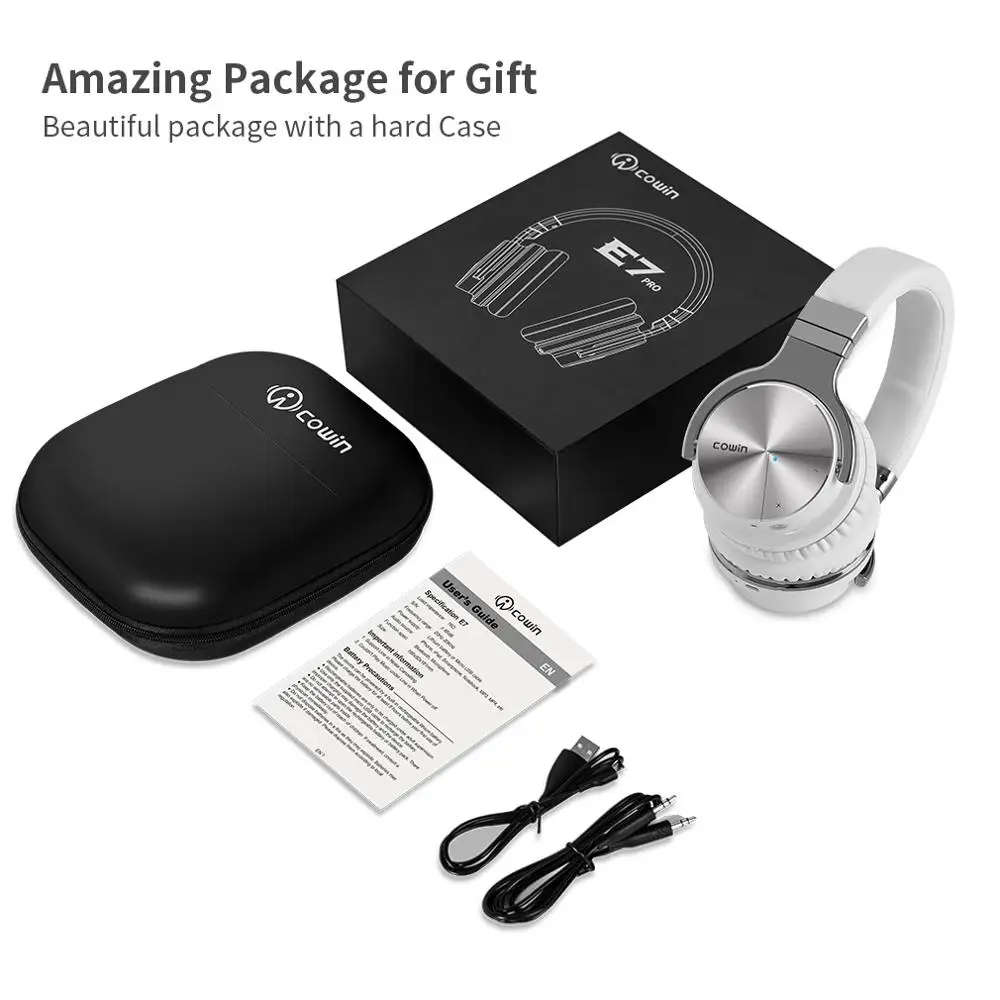 Cowin E7-KY Pro ANC Bluetooth наушники 800 мАч Hi-Fi активные с шумоподавлением стерео Бас