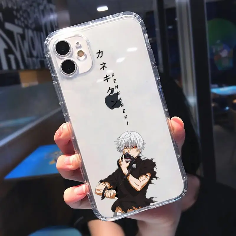 

Cute Japan Anime Tokyo Ghoul Phone Case Transparent soft For iphone 5 5s 5c se 6 6s 7 8 11 12 plus mini x xs xr pro max