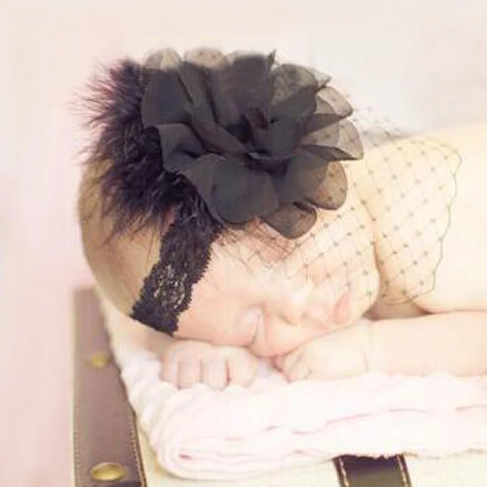 Повязка на голову для новорожденных девочек Красивая Милая сетчатая повязка с