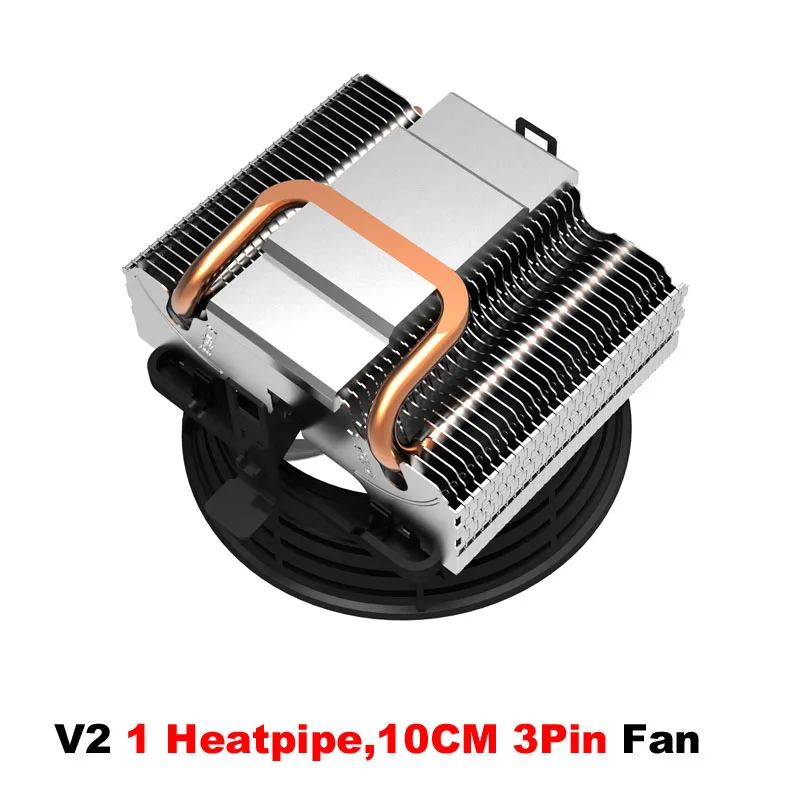 En-Labs тихий кулер для процессора с 100 мм PWM 4pin вентилятором для Intel LGA775/LGA1155/LGA1156, AMD Socket 754/939/AM2/AM2+/AM3/FM1/FM2 - Цвет лезвия: V2-10CM Fan-1 Pipe
