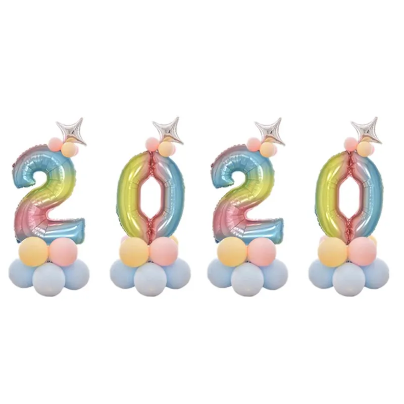 Набор радужных воздушных шаров детские надувные шары из фольги на день рождения