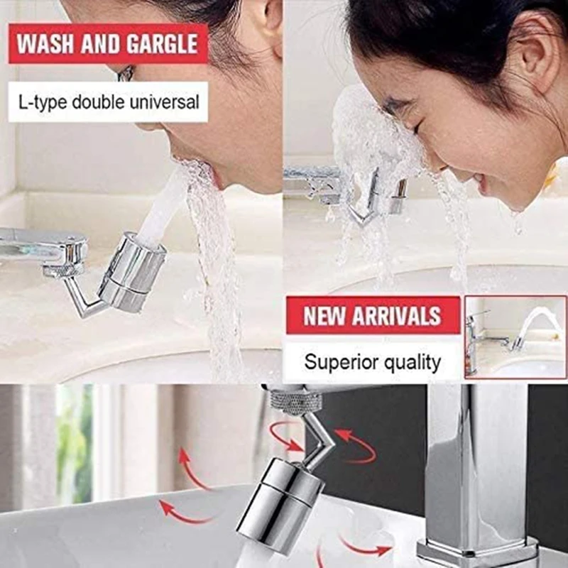 

Universal Splash Filter Faucet 720Rotatable Kitchen Sink Faucet Anti-Net Filter Oxygen-Enriched Foam Leakproof (3PCS)