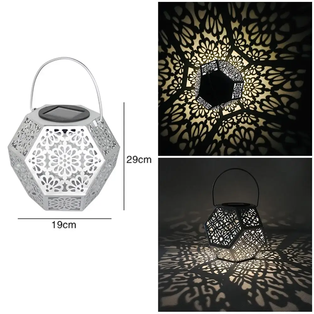 Ретро выдолбленный Солнечный СВЕТОДИОДНЫЙ светильник для украшения сада двора