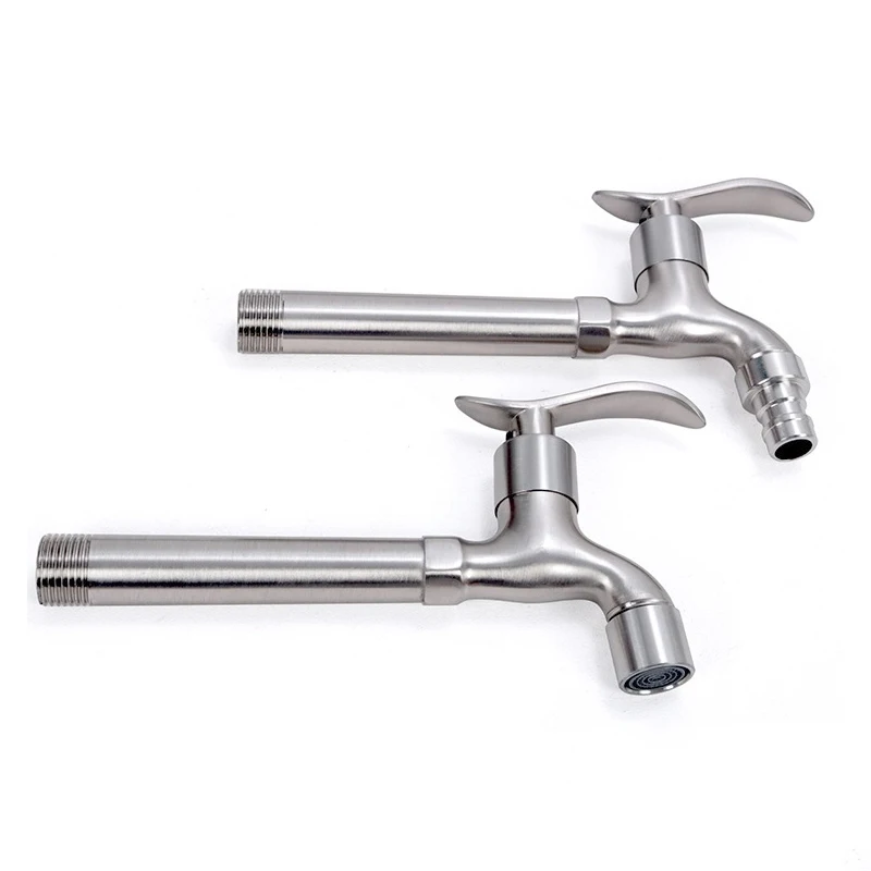 Настенный кран для стиральной машины удлиненный из нержавеющей стали G1/2 резьбы