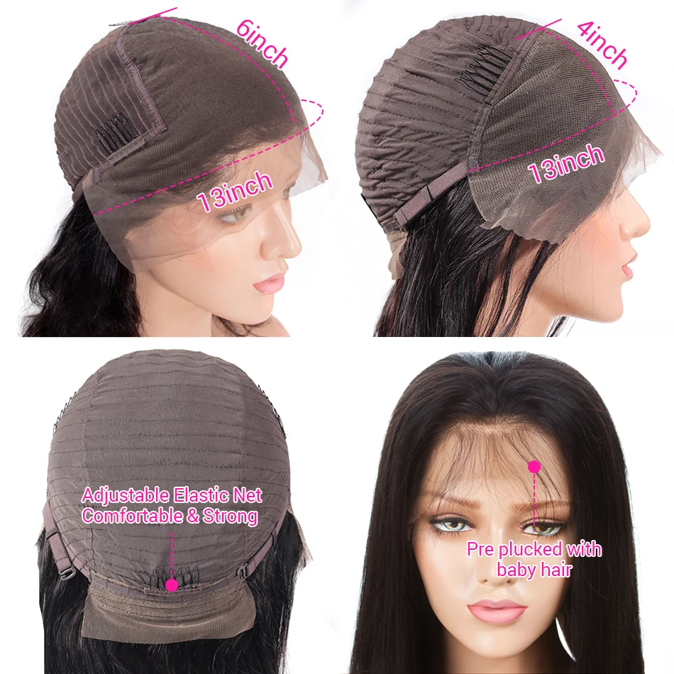 Recool HD прозрачный кружевной парик прямые кружевные передние человеческие волосы